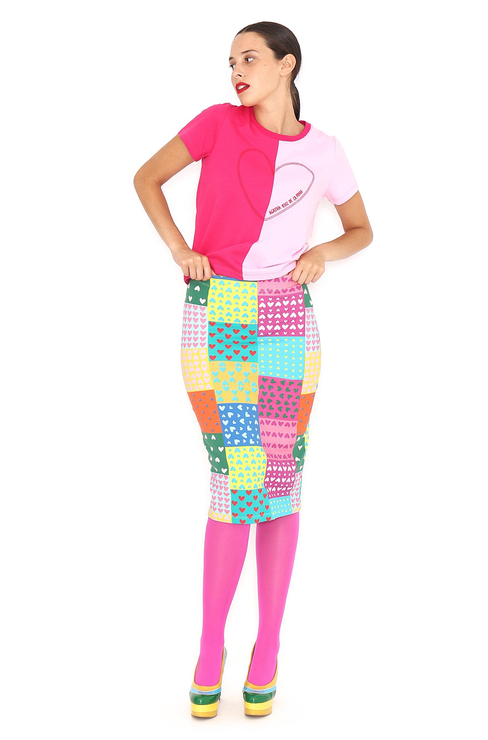 FALDA LAPIZ PATCHWORK