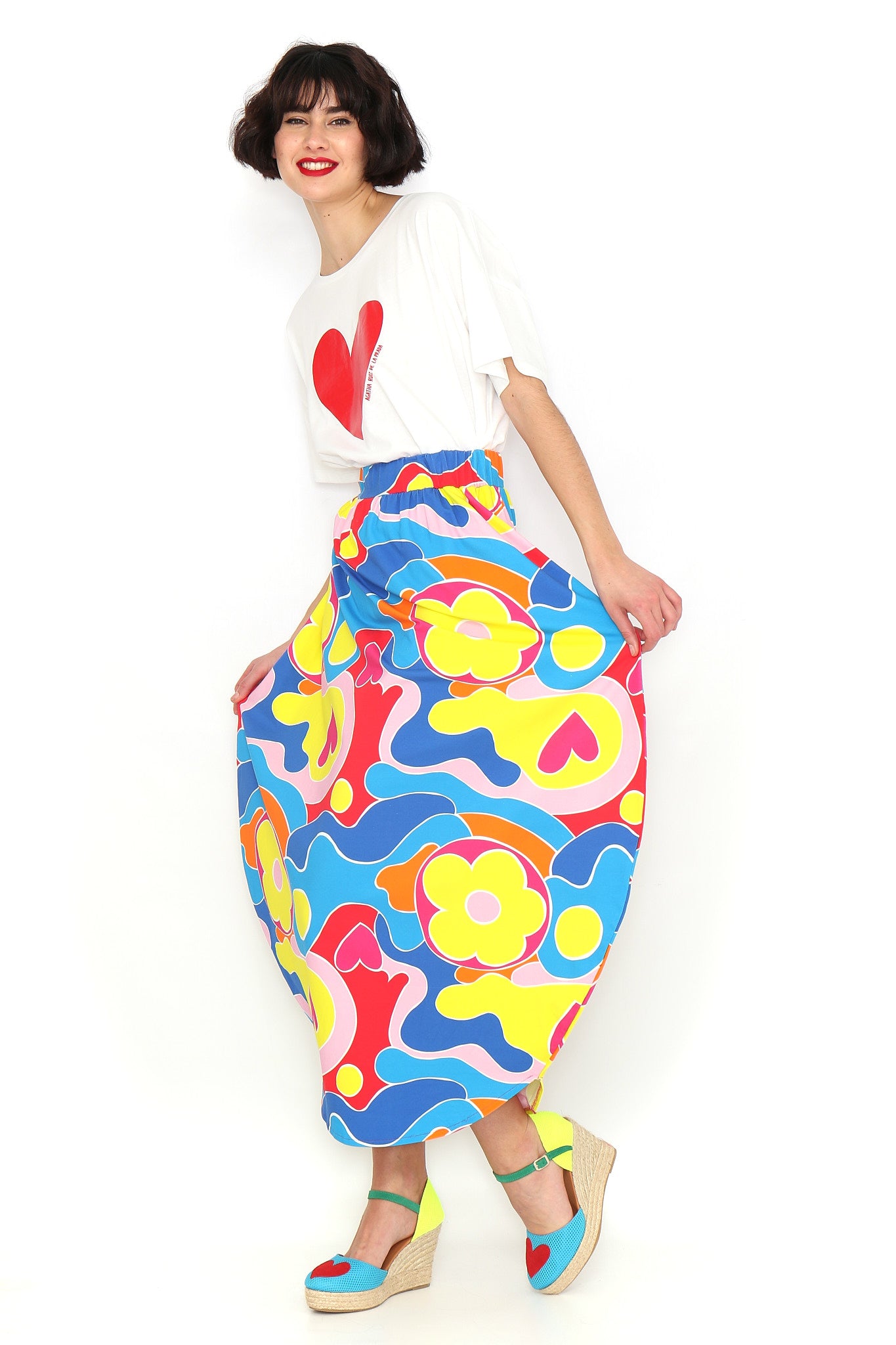 FALDA LARGA CIRCULO MULTICOLOR